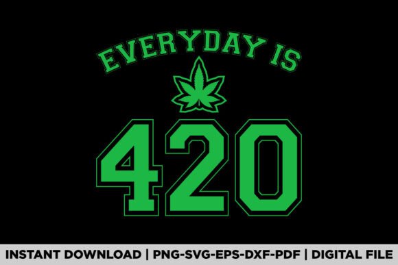 Everyday is 420 Funny Weed Stone T-Shirt Graphic
